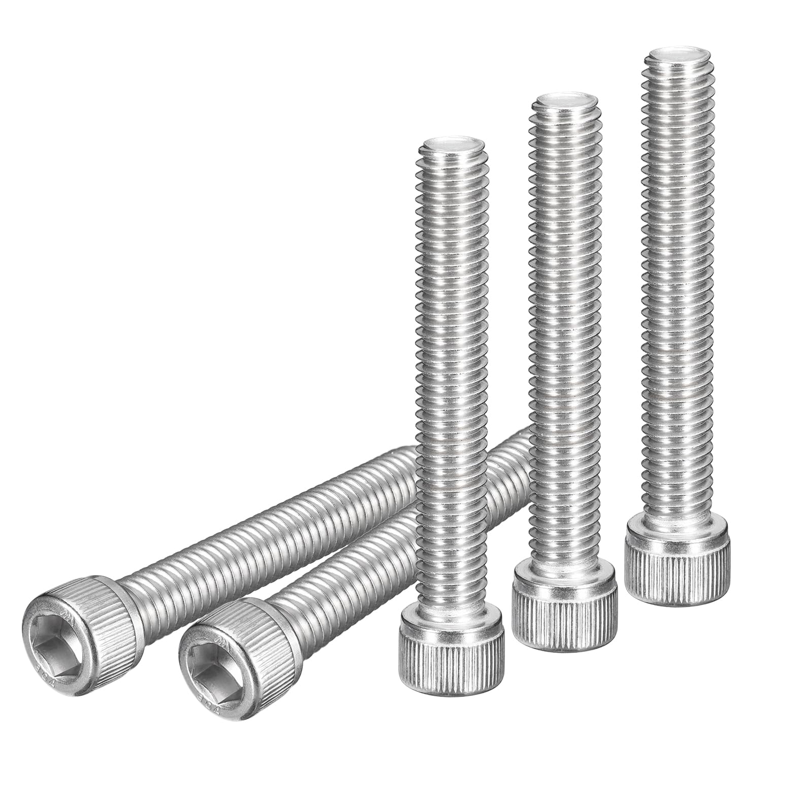 DTGN 3/8-16x2-1/2" Socket Head Cap Screws Bolts, 10Pcs 304 Stainless Steel 18-8, Machine Hex Socket Screw, Hex Drive, Bright Finish, UNC Coarse Thread Fully Threaded