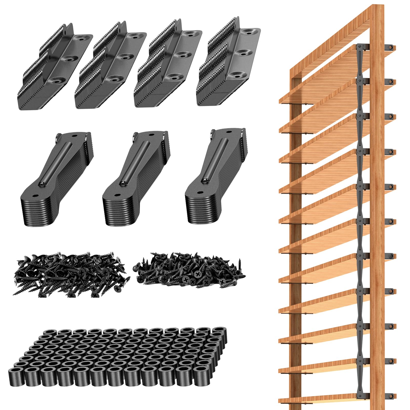 Photo 1 of Mdkave Louver Hardware Kit Metal,Heavy Duty Complete Set for Louver Shutters, Outdoor Blinds, Deck Sunblind Systems(1 Set)