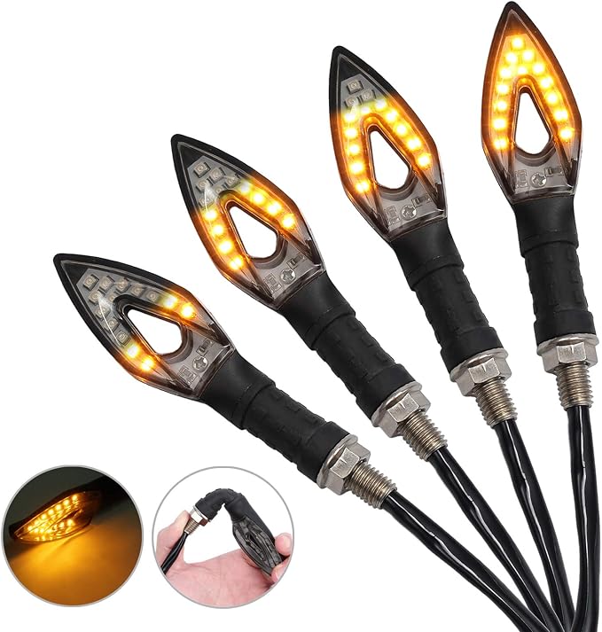 Ampoules Clignotants Moto Universelles – Lot De 4 – 12V 10W, Couleur Ambre – Pour Clignotants Avant/arrière – Compatibles Avec La Plupart Des Motos