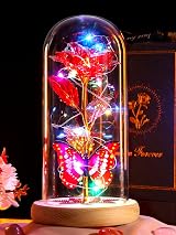 Beferr Galaxy Colorful Rose LED Glass Rose Gift for Mom Valentine Birthday view 5
