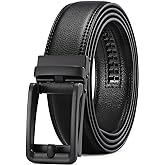 SENDEFN Men's Leather Dress Casual Belt 1 3/8" Automatic Adjustable Click Buckle Belts with Gift Box