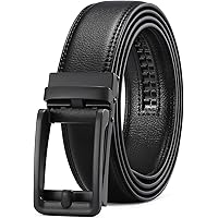 SENDEFN Men's Leather Belt Automatic Ratchet Buckle Slide Belt for Dress  Casual Trim to Fit with Gift Box at Amazon Men's Clothing store