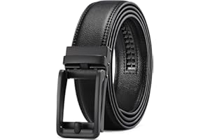 SENDEFN Men's Leather Dress Casual Belt 1 3/8" Automatic Adjustable Click Buckle Belts with Gift Box