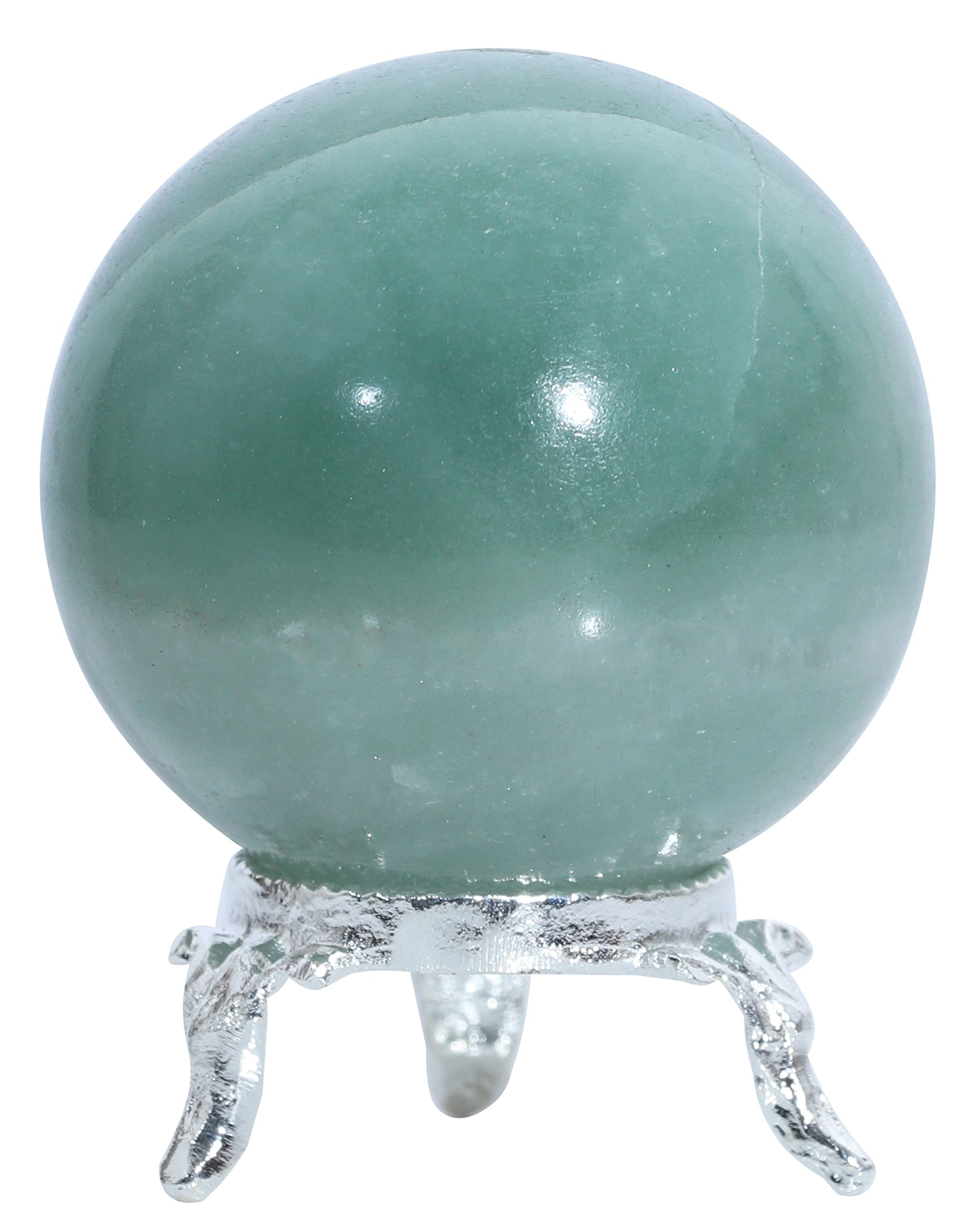 Crocon® Green Jade crystal ball with Stand | gemstone ball Healing sphere Sculpture Figurine |for Fengshui Divination Home Decoration Photography|crystal sphere| Size: 40-50mm