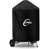 Kipiea 600D Grill Cover for Weber 18 Inch Charcoal Kettle, Heavy-Duty Oxford BBQ Grill Covers with 3 Buckles, Waterproof, Wind Resistant, Anti UV, No Tears (21.7" W X 21.7" D X 32" H)