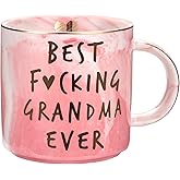 Hendson Grandma Birthday Gifts - Best Grandma Ever - Funny Gift For Nana, New Pregnancy Announcement For Grandparents, Nana To Be, Grandmother - Pink Marble Mug, 11.5oz Coffee Cup