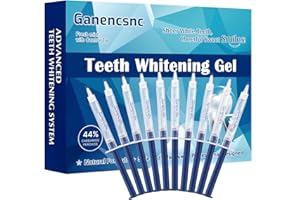 44% Ganencsnc 10 Syringes (3ml) - Teeth Whitening Gel Refills - Strong 44% Carbamide Peroxide Formula - Compatible with Teeth whitening Kit-Teeth Whitener for Coffee & Wine Stains