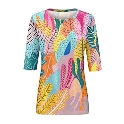 Older Womens Tops and Blouses 3/4 Sleeve hot Pink