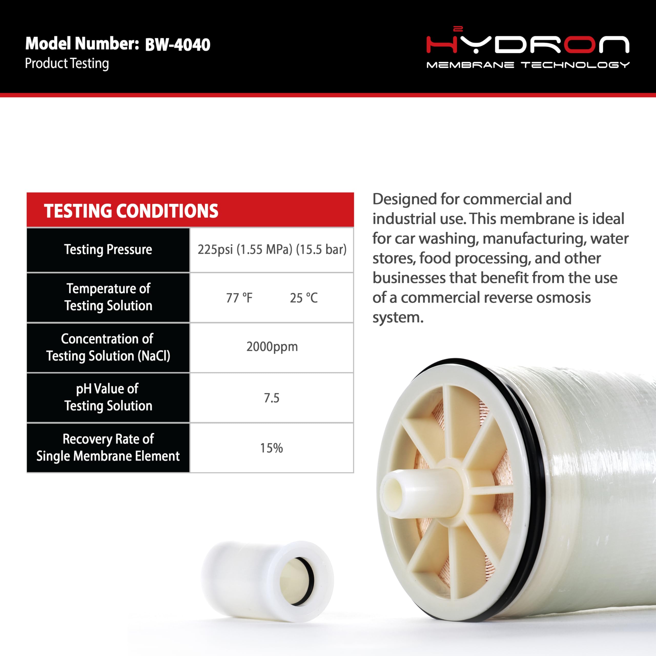 Hydron BW-4040 Reverse Osmosis Membrane – 4