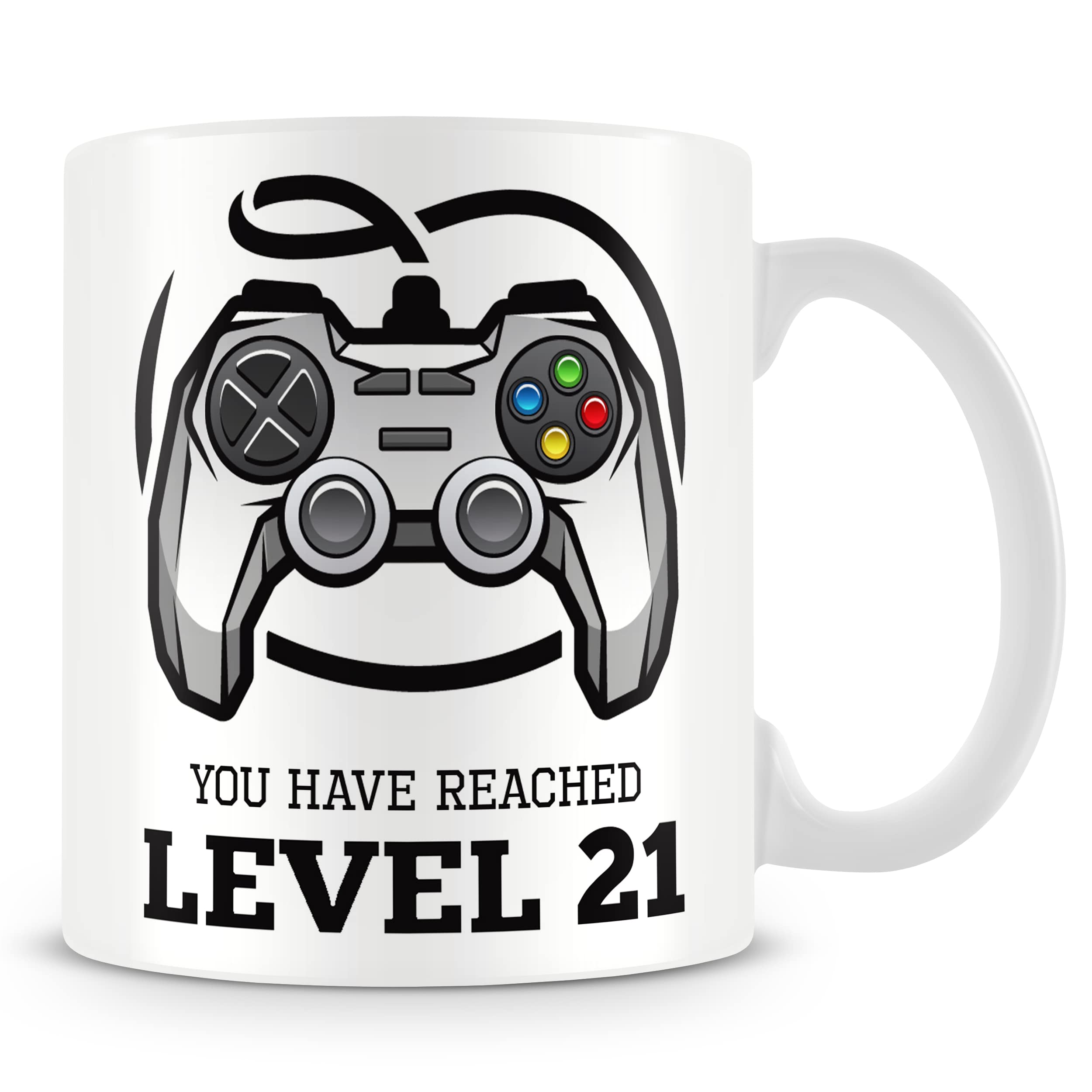 MUGGZ 21st Birthday Gamer Mug – Level 21 Unlocked Gift