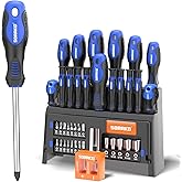 SORAKO 40-Piece Screwdriver Set, Multi-Purpose Magnetic Screwdriver Set with Case, Magnetic Screwdriver Set with Go-Thru Steel Blades | High Torque, Plastic Racking