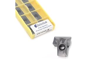 DelitonGude 10pcs APKT160408 CNC Lathe Indexable Solid Carbide Milling Turning Insert for The Finishing of Steel and Other Metal (APKT160408-HM LF6018)