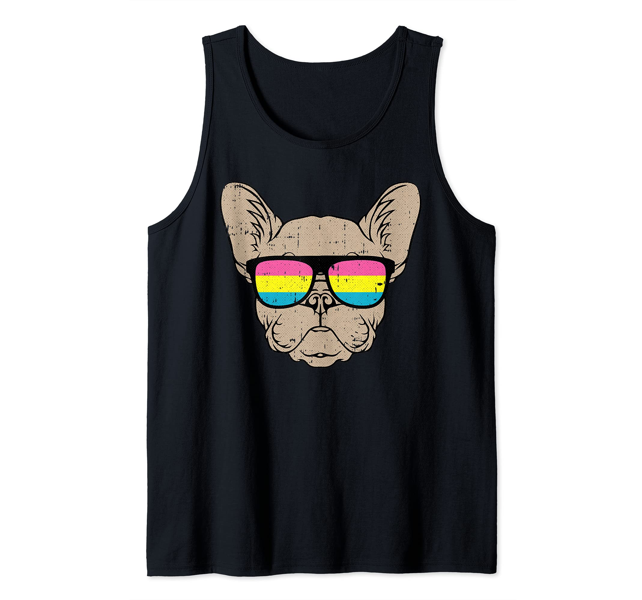 Dog Sunglasses Pansexual Pride Puppy Lover LGBT-Q Ally Tank Top