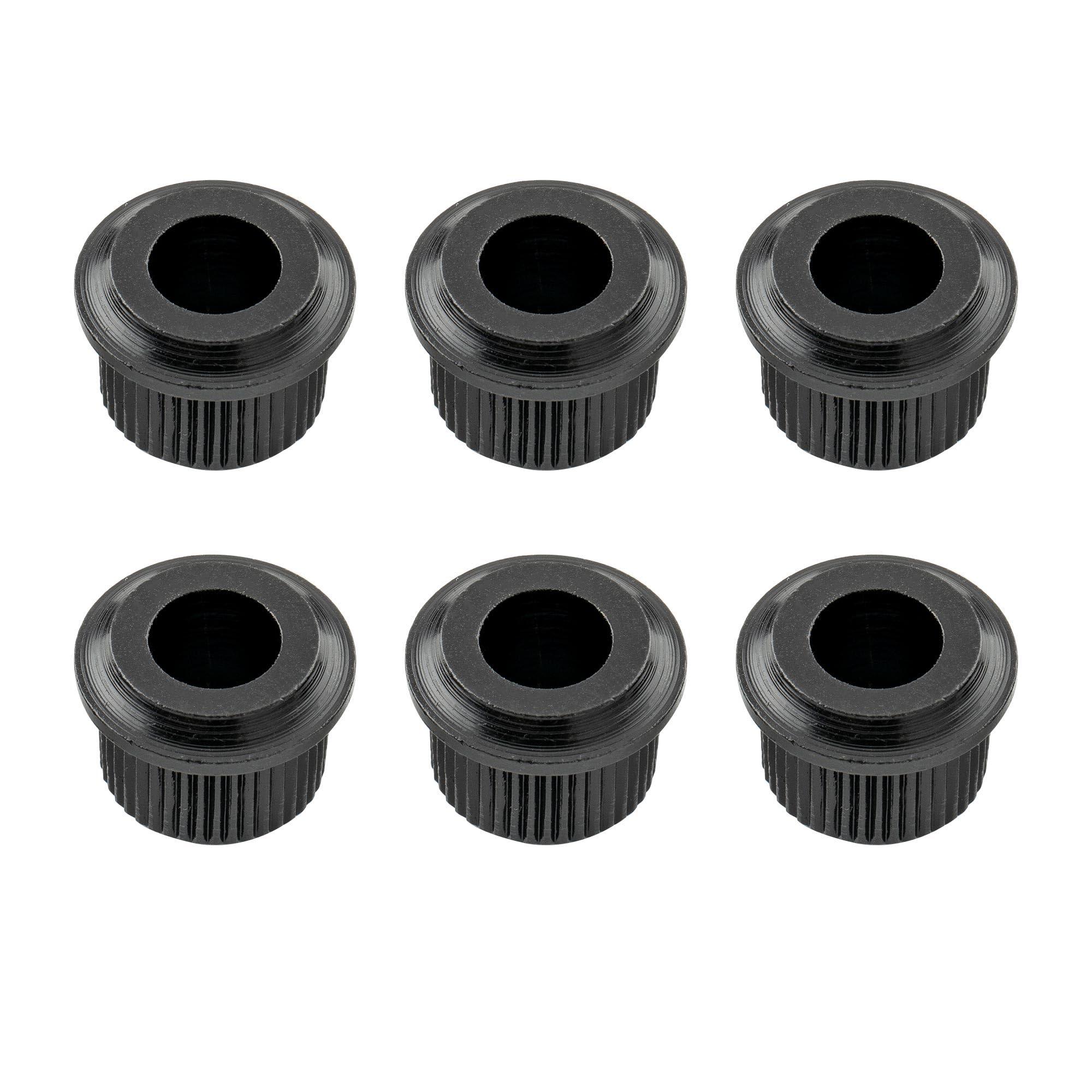 Musiclily Pro Steel Vintage/Modern 6mm to 10mm Guitar Tuner Conversion Bushings Tuning Pegs Adapter Ferrules, Black (Set of 6) — image 1