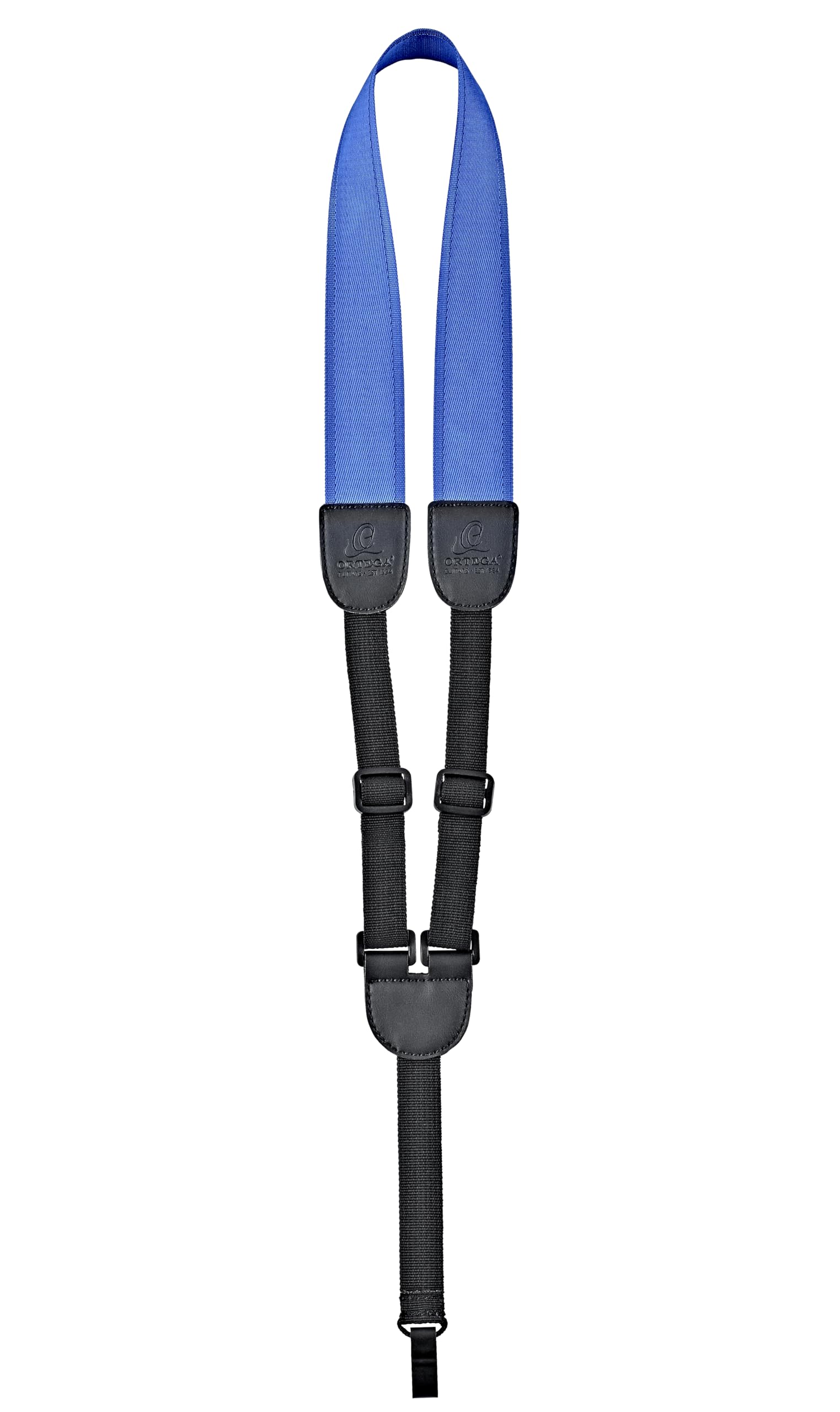 Ortega Guitars Nylon Hook Strap Ukulele - NO Drilling - Nylon Straps Hook Series - Adjustable - blue (OUSHK-BL)