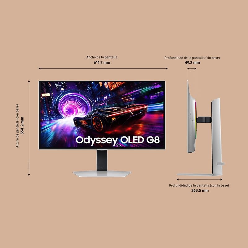 Monitor Gaming Odyssey OLED G8 G81SF 4K 27" con 240Hz y Glare Free