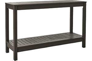 Cambridge Casual Solid Wood Alfresco Outdoor Console Table – Dark Brown Finish – Durable and Stylish Accent Plant Table for Patio, Deck, Porch, Garden, and Outdoor Spaces