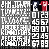 18 Sheets 216 Pieces 8 Inch Iron On Numbers T-Shirt 2 Inch Iron On Letters Patches Kit, 0 to 11 Iron-on Numbers A to Z Heat Transfer Letters for Jersey Football Baseball T-Shirts Team Name (White)