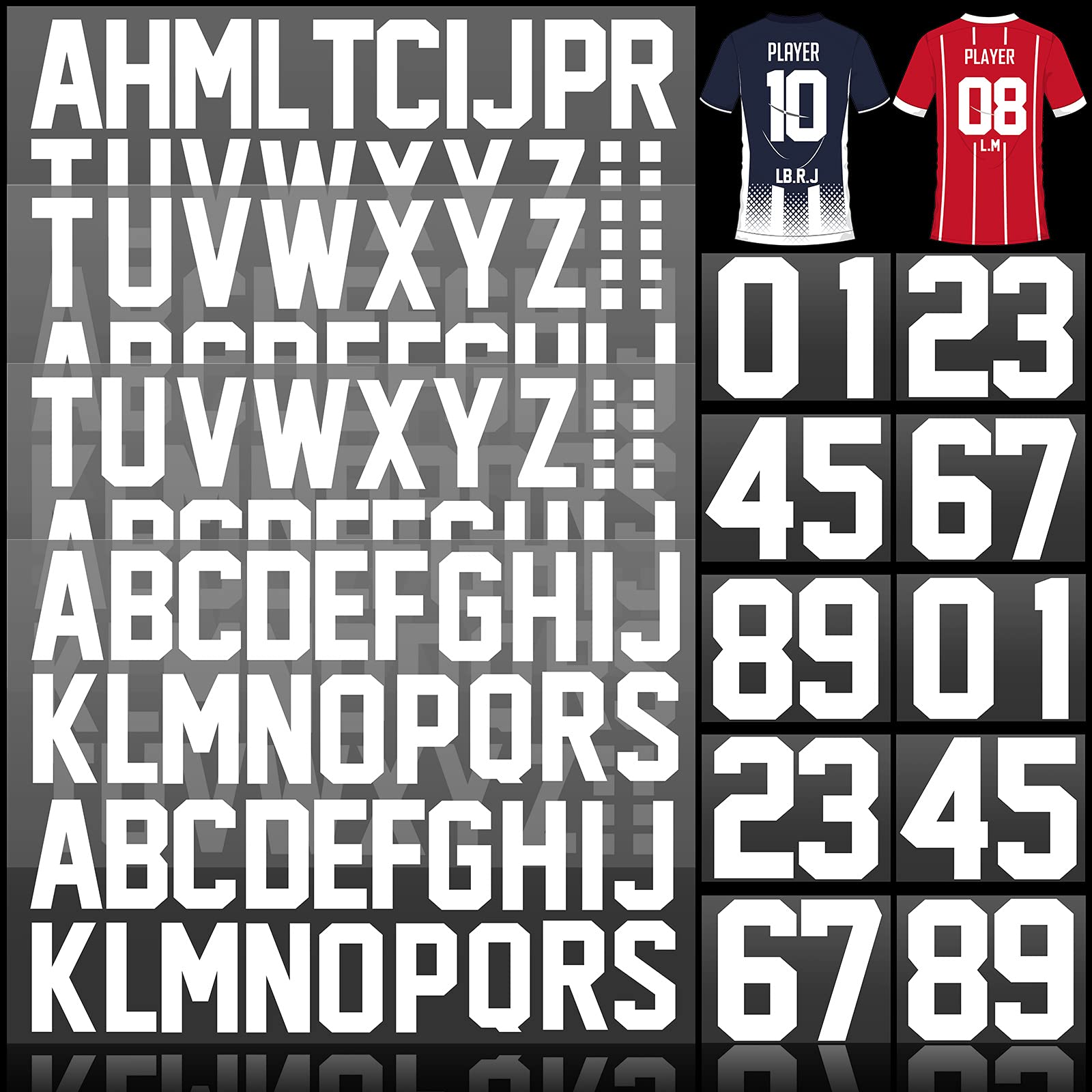Outus 18 Sheets 216 Pcs Iron on Letters and Numbers