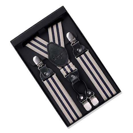 Lafayon Herren Hosenträger Hosenträger Für Männer 4 Schnallen Y Zurück Striped Heavy Duty Männer Hosenträger Durable Elastisc