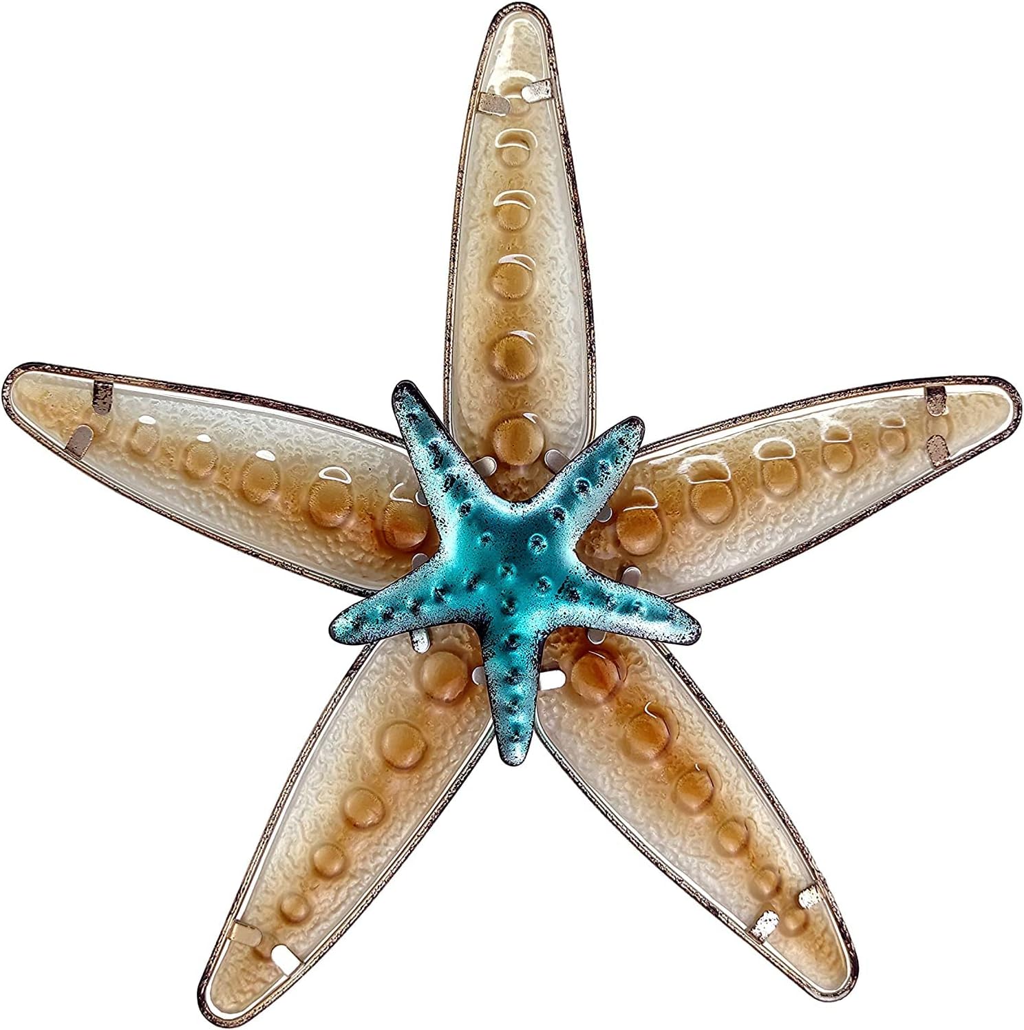 Plaques & Wall Art - JOYBee Starfish Wall Art Decor,Sea Life Nautical Home Hanging Decor,Starfish Wall Art13.25inch*12.75inch, Decoration For Garden,Home,Patio,Kitchen,Bathroom, Coastal Decorations