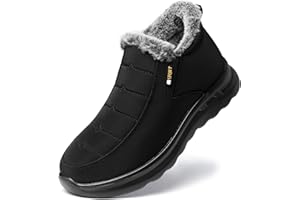 TEMOFON Snow Boots for Women Winter: Waterproof Warm Fur Lined Booties Slip On Comfortable Wide Width Outdoor Lightweight Ankle Boot