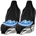 EliteSport Front Seat Cover, Universal Fit Waterproof, Sweatproof, Odor-Resistant, and Machine Washable Car Seat Protector with Non-Slip Underlayer for Pet, Travel, and Outdoor Adventure, Black, 2Pack