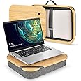 Mayjoy Bamboo Lap Desk with Storage, Cover Removable Lap Desk for Lap, Computer Laptop Stand on Lap, Work on Bed or Couch, Write or Draw on Your Lap (Grey)