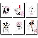 HoozGee Pink Room Decor Fashion Wall Art Prints Set