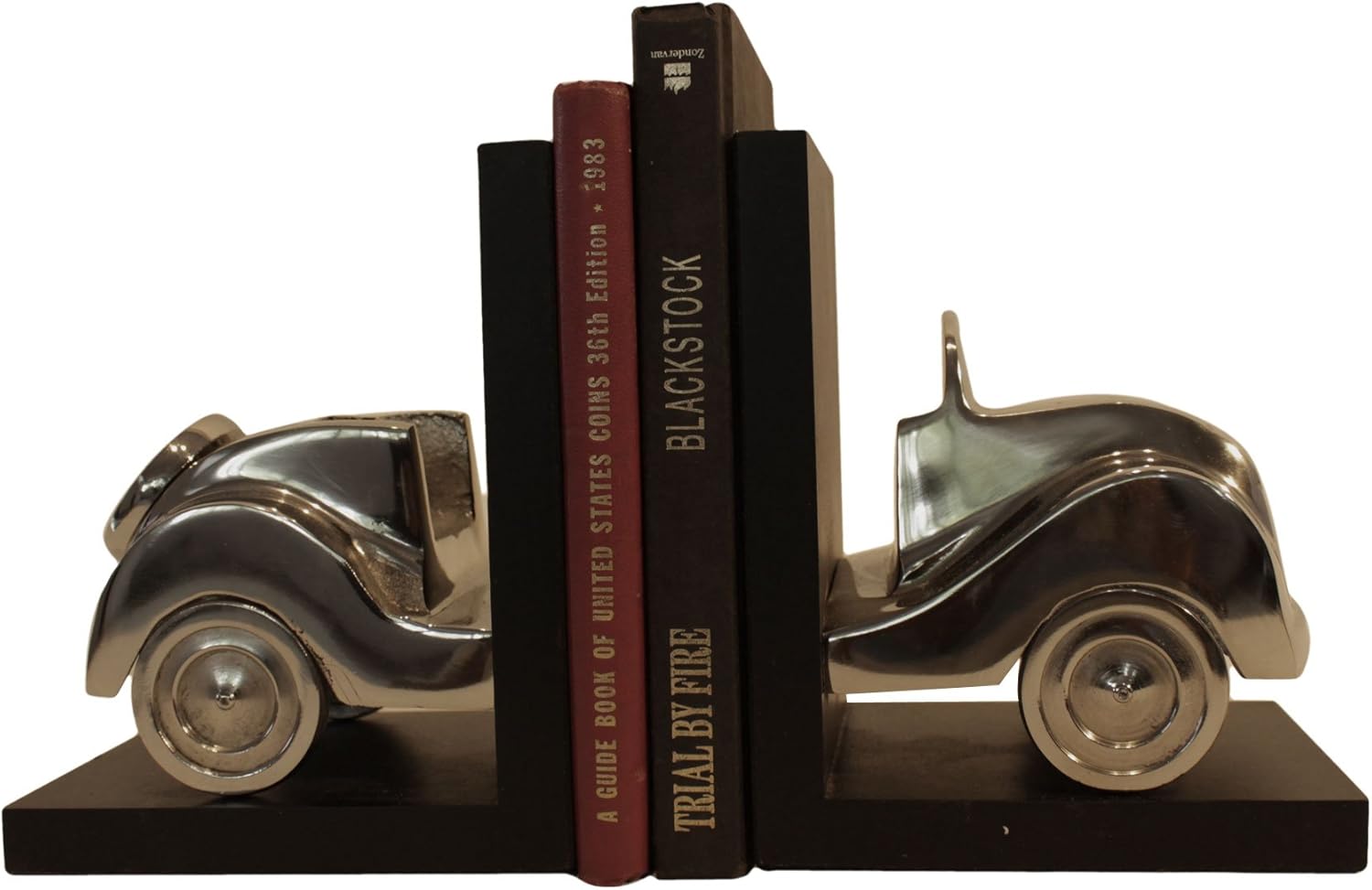 7”Decorative Bookends Nickel Shine Finish Book Ends