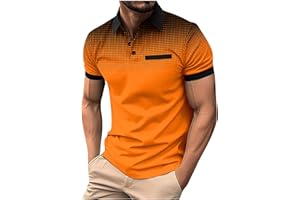 Men's Shirts Short Sleeve Button Collar Printed Golf Tshirts Big and Tall Business Casual Work Shirt Fashion Tops