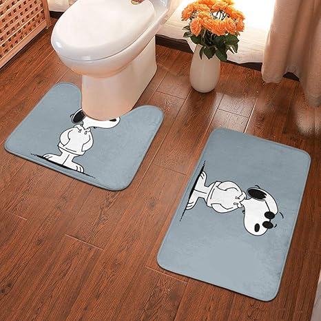 Amazon 壁紙7がかっこいいスヌーピーです バスマット すべり止め 速乾 ふわふわ お風呂マット おしゃれ かわいい トイレマット 2枚組 浴室足ふきマット ホーム キッチン オンライン通販