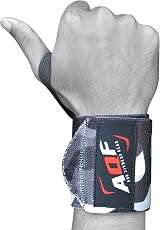AQF Power Wrist Wraps Pair Grey Camo One Size Fits All view 7