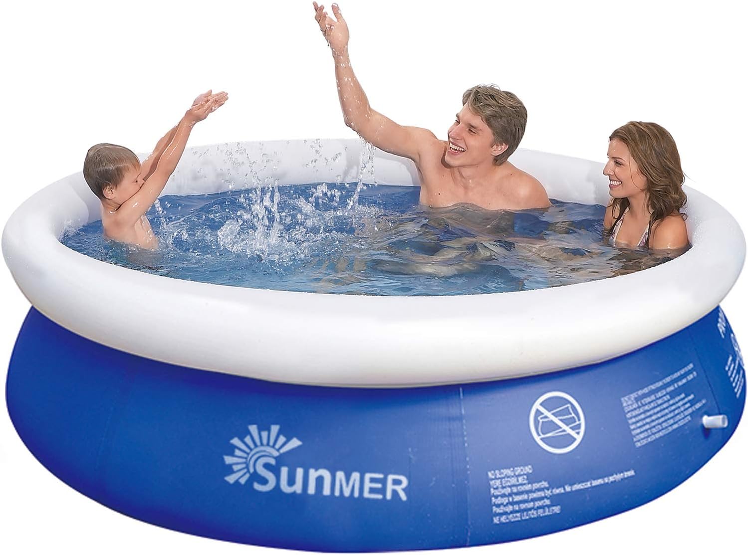 SUNMER 8FT Fast Prompt Set Paddling Pool Diameter 240 cm x Height 63 cm Family Size