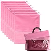 8PCS Dust Bags for Handbags Jumbo Travel Shoe Bags Purses Organizers Storage Bags with Rope Clear Window Dustproof Drawstring Bag Storage Pouch for Men and Women - Pink, 19.7 x 15.7 in