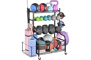 Mythinglogic Dumbbell Rack, Home Gym Storage, Weight Rack for Dumbbells, Yoga Rack, Kettlebells and Yoga Mat Storage, Gym Sto