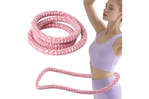 MHWL Weighted Soft Hula Hoop for Adults – 1.5 kg Fabric-Covered Spring Fitness Hula Hoop, Waist-Friendly Upgraded Wrap, Quiet