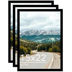 QOTIB Wood 15x22 Picture Frame Black for Wall