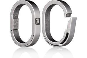 FEGVE Titanium Key Chain Rings with 2 Stainless Steel Key Rings, Mini Carabiner Key Holder Small Quick Release Connecting Keychain Accessories for Home Keys Bag Pendant-Large