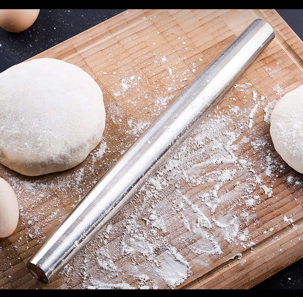 Easytoy Rolling Pin Metal Large Rolling Pins for Baking