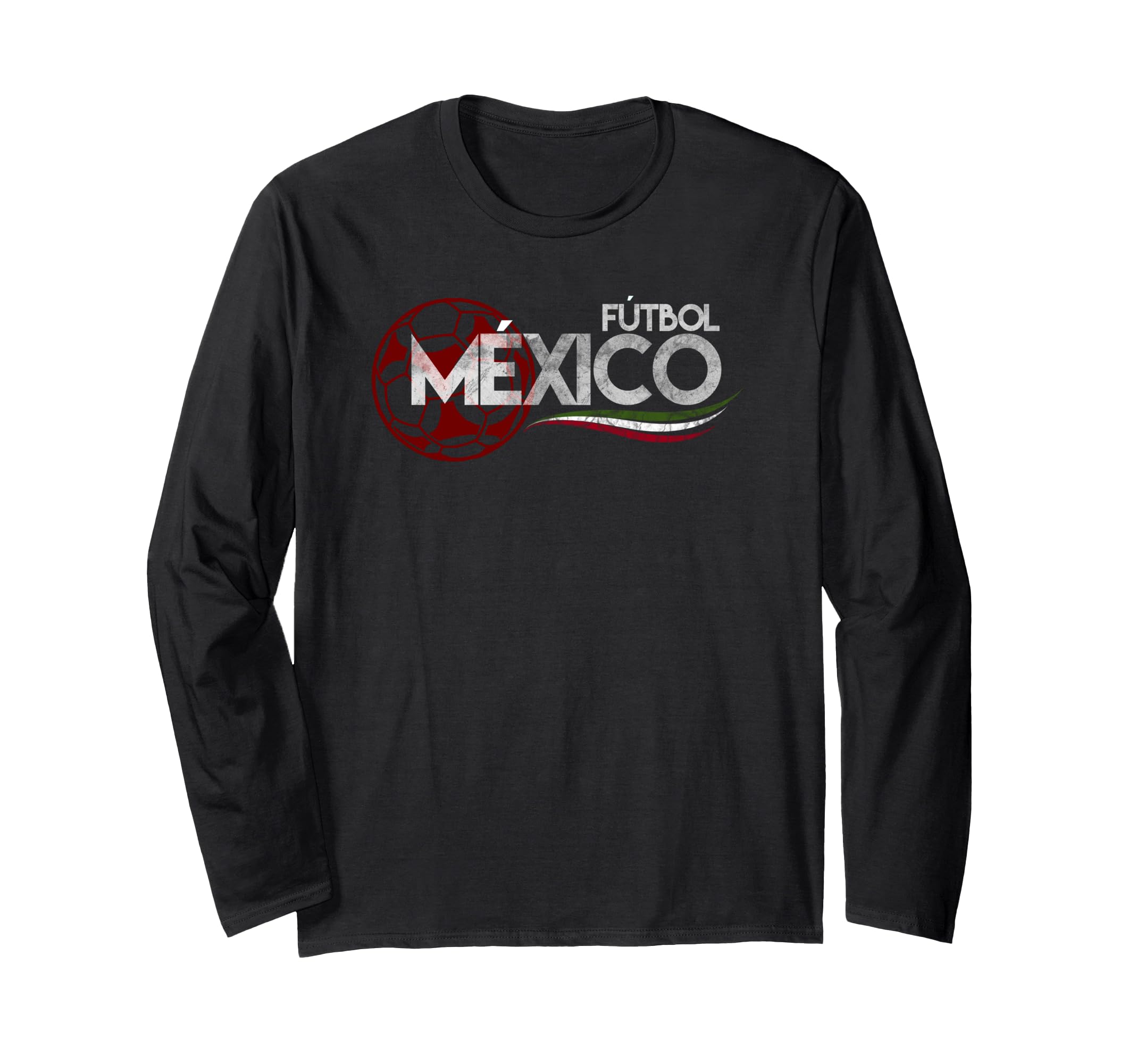 Soccer Futbol Mexico Distressed Long Sleeve T-Shirt