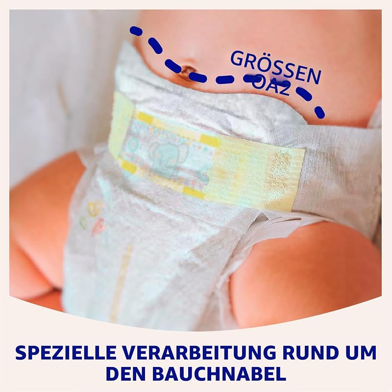 Sensitive Babywindeln, Größe 2 (4-8 kg), 240 Windeln + Geschenk mit 40 Aqua Pure Feuchttüchern, 99% Wasser, bis zu 12 Stunden Auslaufschutz und Hautpflege, Monatspack