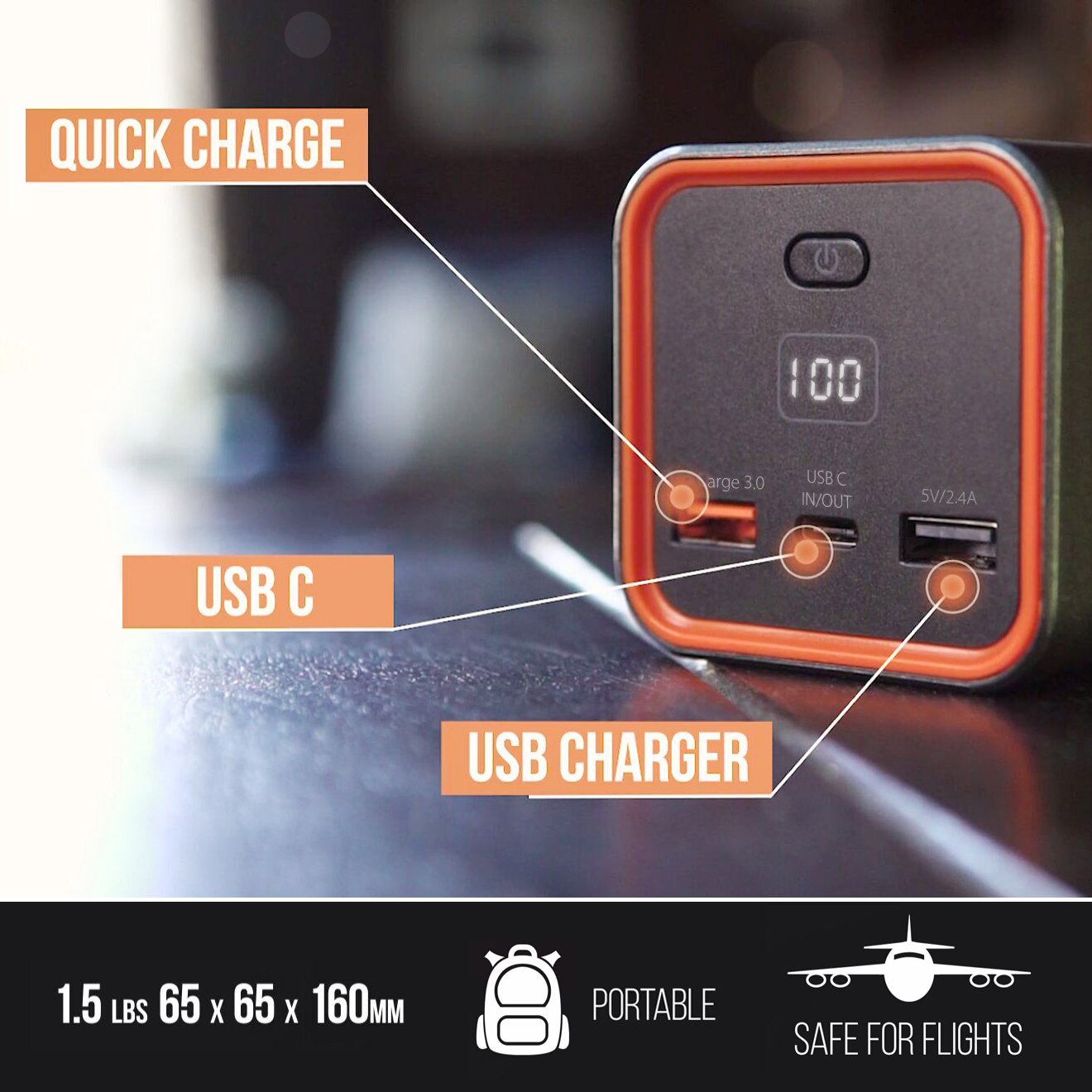 AC Outlet Portable Laptop Charger Power Outdoors(TSAApproved), Jackery