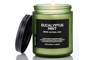 M&SENSE Eucalyptus & Mint Scented Candles for Home, Natural Soy Wax Candle Aromatherapy Gifts for Stress Relief Meditation Yo