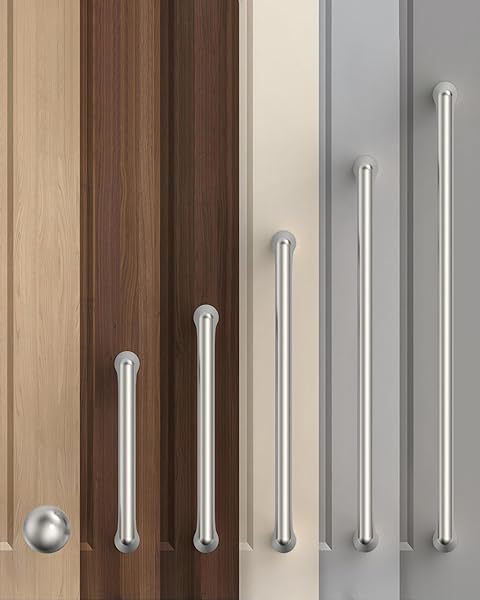 COINKOLY 10 PACK 5″(128MM) SATIN NICKEL CABINET PULLS KITCHEN DRAWER BRUSHED NICKEL CABINET HANDLES CUPBOARD HARDWARE FOR CABINETS
