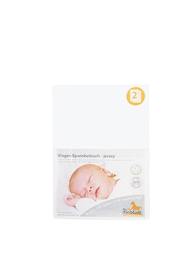 Pinolino 540004-0D Doppelpack Spannbetttuch, weiß