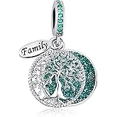 XHBYINFO Sparkling Tree of Life Family Charm Compatible with Pandora Charms Bracelets