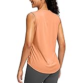 SANTINY Sleeveless Workout Tops for Women Breathable Lightweight Athletic Running Tank Tops Active Tennis Yoga Shirts