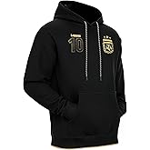 Icon Sports Lionel Messi 10 Argentina AFA Black & Gold Pullover Hoodie - Adult Sizes - Hooded Sweatshirt