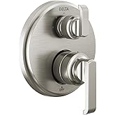Delta Faucet Tetra 14 Series Brushed Nickel 3-Setting Integrated Diverter Valve Trim Kit, Brushed Nickel Diverter Valve Trim Kit, Shower Trim Kit, Lumicoat Stainless T24889-SS-PR (Valve Not Included)